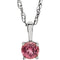 Children's Imitation Pink Tourmaline 'October' Birthstone Sterling Silver Pendant Necklace, 14"