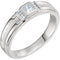 Men's Square-Cut Diamond Ring, Rhodium-Plated 14k White Gold (.33 Ctw, G-H Color, I1 Clarity)