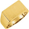 Women's 18k Yellow Gold Brushed Square Signet Ring (9x15 mm) Size 5.75