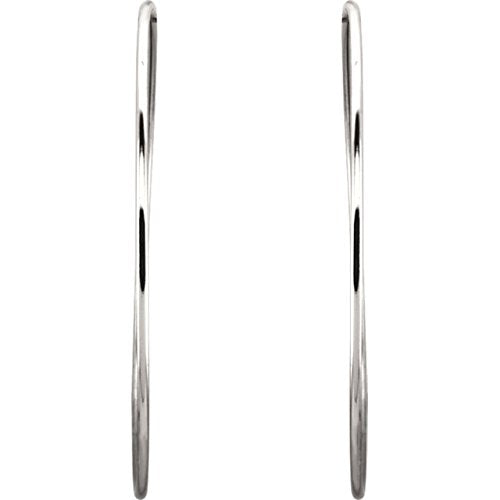 Endless Hoop Tube Earrings, Sterling Silver (69mm)