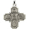 14k White Gold Four-Way Cross Medal (30x29 MM)