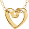 Girl's 14k Yellow Gold Open Heart Slide Pendant Necklace, 15"