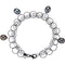 Black Freshwater Cultured Pearl Bracelet, Ruthenium Plating, Sterling Silver, 7.5" (8-9 MM) plated