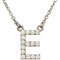 14k White Gold Diamond Alphabet Letter E Necklace (1/6 Cttw, GH Color, l1 Clarity), 16.25" to 18.50"