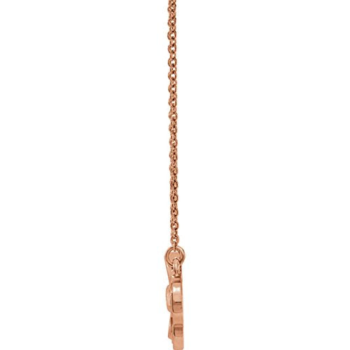 Fashion Clover Necklace in 14k Rose Gold, 18"