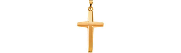 Contemporary Cross 14k Yellow Gold Pendant