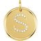 Diamond Initial "S" Round Pendant, 18k Yellow Gold-Plated Sterling Silver (0.1 Ctw, Color GH, Clarity I1)