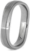 The Men's Jewelry Store (Unisex Jewelry) Wavy Ring 4.5mm Brushed Titanium Comfort-Fit Wedding Band, Size 6