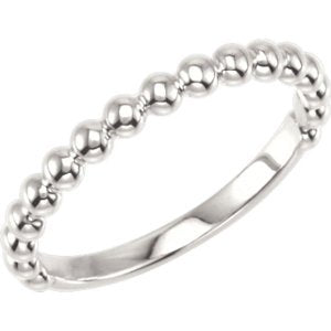 Granulated Bead Stackable 2.5mm Sterling Silver Ring
