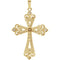 Diamond Fleur-de-Lis Cross 14k Yellow Gold Pendant (.625 Ctw, G-H Color, I1 Clarity)