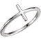 Sideways Cross Rhodium Plated 14k White Gold Ring