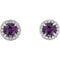 Chatham Created Alexandrite and Diamond Earrings, 14k White Gold (4MM) (.16 Ctw, G-H Color, I1 Clarity)