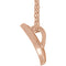 14k Rose Gold Crescent Necklace, 16-18"