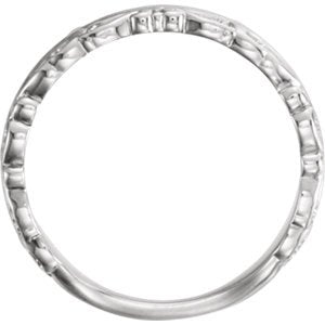 Platinum Scrollwork Stackable Ring