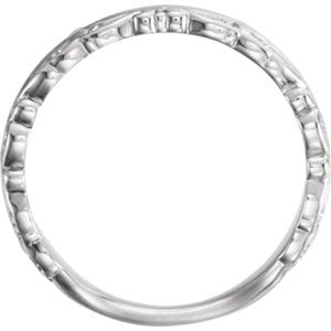 Scrollwork Stackable Ring, Rhodium-Plated 14k White Gold, Size 7