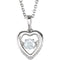 Mystara Diamond Heart 14k White Gold Pendant Necklace, 18" (1/6 Cttw)