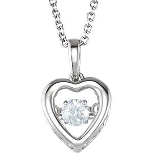Mystara Diamond Heart 14k White Gold Pendant Necklace, 18" (1/6 Cttw)