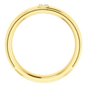 Men's 14k Yellow Gold Diamond 6mm Milgrain Band (.10 Ctw, Color G-H, SI2-SI3 Clarity) Size 10