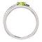 Peridot and Diamond Bypass Ring, Sterling Silver (.125 Ctw, G-H Color, I1 Clarity)