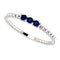 Chatham Created Blue Sapphire Beaded Ring, Rhodium-Plated 14k White Gold, Size 6