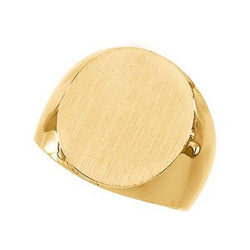 14k Yellow Gold Men's Solid Signet Ring