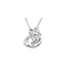 Ave 369 'Embraced by the Heart' Rhodium Plate Sterling Silver Family Pendant Necklace,18"