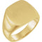 Men's Closed Back Square Signet Ring, 18k Yellow Gold (18mm) Size 9.5