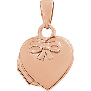 Petite 14k Rose Gold Heart Locket Pendant