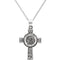 St. Michael Halo Cross Sterling Silver Pendant Necklace, 24" (28.5x20.8 MM)