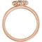 Aquamarine Quatrefoil Ring, 14k Rose Gold