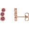 Pink Tourmaline Three-Stone Ear Climbers, 14k Rose Gold