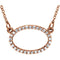 29-Stone Diamond Horizontal Oval 14k Rose Gold Pendant Necklace, 16" (.16 Cttw)