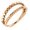 Rope Trim and Flat Granulated Bead Twin Stacking Ring, 14k Rose Gold