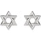 Star of David Platinum Stud Earrings (9.50X9.50 MM)