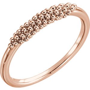 Cluster Beaded Comfort-Fit Ring, 14k Rose Gold, Size 9