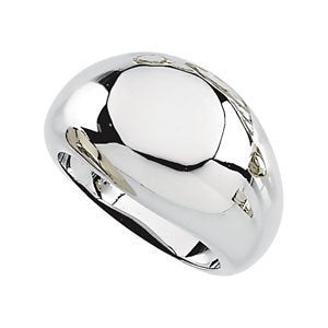 14mm, Sterling Silver Dome Ring, Size 6 to 7