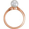 White Freshwater Cultured Pearl Ring, 14k Rose Gold (7.00-7.50 mm)