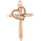 Cross with Heart 14k Rose Gold Pendant (19.80X13.30)