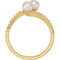 White Freshwater Cultured Pearl, Diamond Bypass Ring, 14k Yellow Gold (4.5-5 mm)(.16Ctw, Color G-H, Clarity I1)