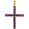 Genuine Amethyst 14k Yellow Gold Cross Pendant