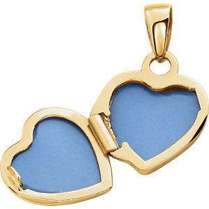 Petite 14k Yellow Gold Heart Locket Pendant