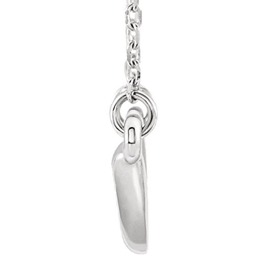 Platinum Mirror-Polished Horn Necklace, 18"