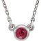 Chatham Created Ruby Solitaire 14k White Gold Pendant Necklace, 16"