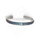 Radiance Collection Gray Titanium Triple Groove Blue Anodized and White Sapphire Cuff Bangle Bracelet