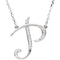 14k White Gold Diamond P Alphabet Initial Script Letter Necklace (GH Color, I1 Clarity, 1/10 Cttw)