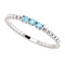 Aquamarine Beaded Ring, Rhodium-Plated 14k White Gold, Size 6.5