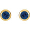 Chatham Created Blue Sapphire Stud Earrings, 14k Yellow Gold