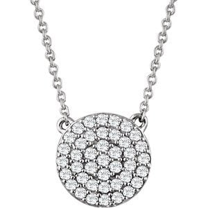 Round Diamond Pendant Necklace in 14k White Gold, 18" (.33 Cttw)