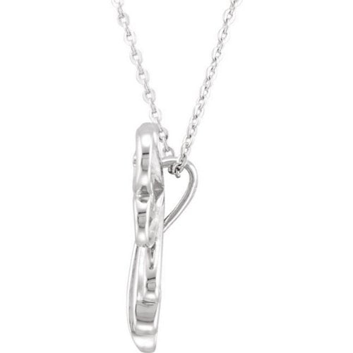 Guardian Angel Pendant Necklace, Rhodium Plate Sterling Silver, 18"