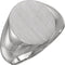 Men's Brushed Signet Ring, Sterling Silver (16x14mm)